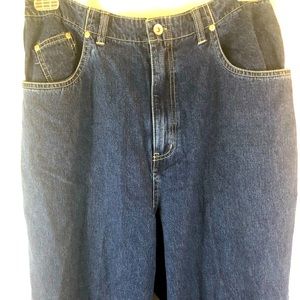 Ladies Vintage Soft Blue Jean-partial elastic waist.